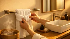 タオルが落ちるストレスをゼロにする、道具いらずの掛け方