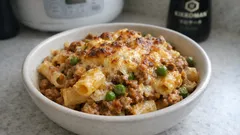 エアフライヤーでこんがり濃厚「パスタ・サルヴァドメニカ」—ミートソース×ベシャメルの焼きパスタ