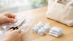 捨てる前に試してほしい、エアークッションで作るミニゴミ袋の簡単セット