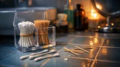 綿棒や爪楊枝が散らばるストレスを輪ゴム1本で解決する方法