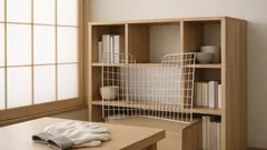 ダイソーのワイヤーネットを曲げるだけで棚が増えるカラーボックスのデッドスペース収納術